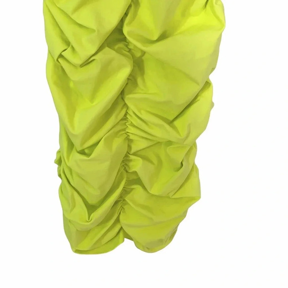 Helmut Lang Long Sleeve Ruched Mini Dress Bright Yellow Size XS/S NWT - Picture 6 of 13